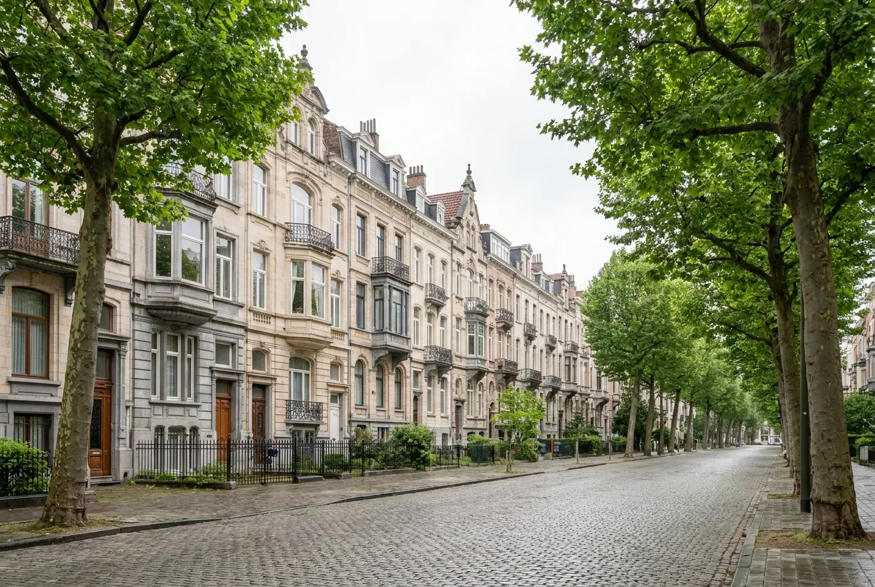 avenue Brugmann, alignement d'immeubles de rapport et platanes