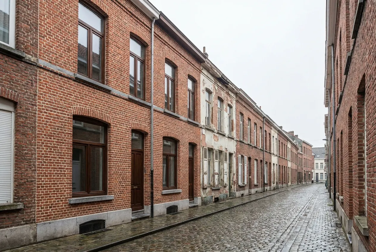 maisons ouvrières en brique, rue de Mérode ou rue de Russie, bâti XIXe à rénover
