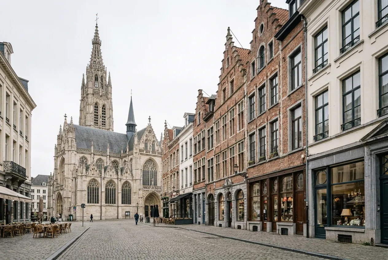 place du Grand Sablon, église Notre-Dame et façades historiques